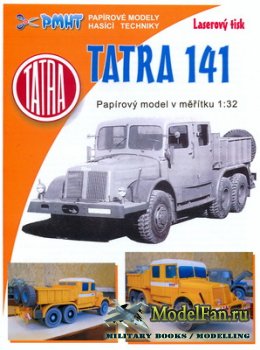 PMHT 6 (Pap&#237;rov&#233; Modely Hasi&#269;sk&#233; Techniky) - Tatra 141 (Blue & Orange)