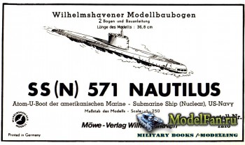 Wilhelmshavener Modellbaubogen 1218 - SS(N) 571 Nautilus
