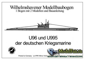 Wilhelmshavener Modellbaubogen 1225 - U-96 Type VII-C U-Boat