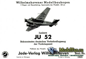 Wilhelmshavener Modellbaubogen 1505 - Ju-52