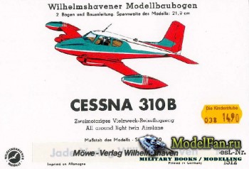 Wilhelmshavener Modellbaubogen 1512 - Cessna 310B