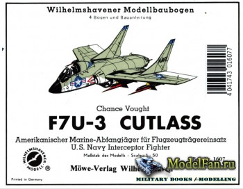 Wilhelmshavener Modellbaubogen 1607 - Chance Vought F7U-3 Cutlass